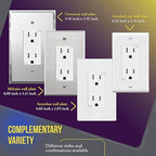 ENERLITES Decorator Wall Receptacle Outlet, Tamper-Resistant Standard Electrical Wall Outlet, Residential Grade, 3-Wire, Self-Grounding, 2-Pole, 15A 125V, UL Listed, 61501-TR-W-10PCS, White (10 Pack)