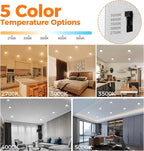 48 Pack 4 Inch Led Recessed Lights with Night Light, Canless Ultra Thin Wafer Soffit Recessed Lighting Downlight, Dimmable & 5 Color Temperature Selectable, 9W, ETL, White