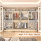 Closet System - 5FT Small Closet System with Drawers, 60" Closet Organizer System with Reversible Hanging Shelving, Closet Systems for Small/Walk-in Closets, Morandi Grey