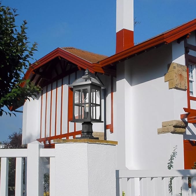 Darkaway Large Outdoor Post Lights Lamp Posts Outdoor Lighting, 21.7inch Waterproof Aluminum Post Lights Exterior Light Fixtures with Glass,Overside Fence Pole Lights for Porch Yard Patio Garage