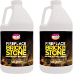 Quick ‘n Brite Fireplace Gel Cleaner for Brick, Stone, Rock, Tile, and Marble, Nonabrasive Fireplace Cleaner, Made in the USA, 64oz (Pack of 2)