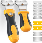 DIYSELF Razor Blade Scraper 12Pack Glass Scraper Oven Scraper for Cleaning Razor Scraper for Floors Glass Stove Top Scraper Window Scraper Includes Extendable Handle and 10 Extra Blades