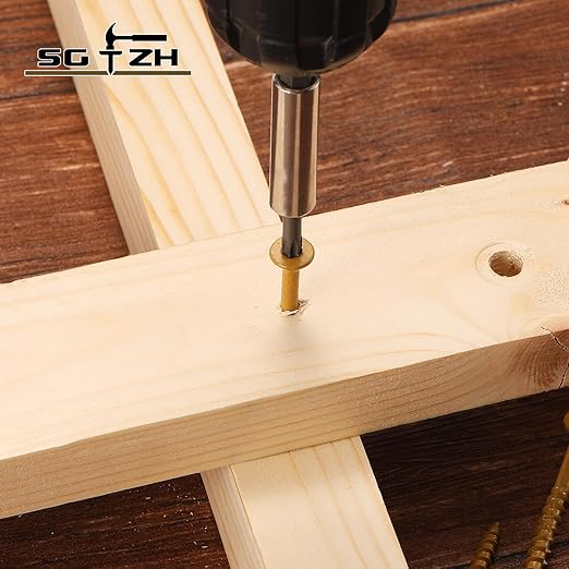 #9 x 2-1/2" Deck Screws (558Pcs) 6lb. Exterior Wood Screws. Carbon Steel, Tan, Flat Head, Rust Resistant epoxy Coated, with T25 Star Bit