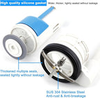 2 Inch Toilet Flush Valves Toilet Repair Kit Dual Flush Valve Replacement Fit for One Piece Toilet Top Push Button Valve (8" Height) White