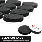 Yelanon Felt Furniture Pads for Hardwood Floors -24 Pcs 2.5" Premium Felt Pads for Chair Legs, Floor Protectors for Furniture, Black
