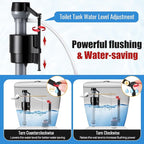 Toilet Flusher Replacement Kit, 2-Inch Toilet Flusher Repair Kit Include Adjustable Fill Valve with Flapper, Flush Handle Lever, Gasket and Bolts, Anti-Siphon Repair Parts Inside Tank(2 Set)