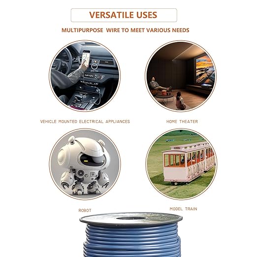 16 Gauge Wire Combo, 6 Vibrant Colors, 100ft Rolls (600ft Total) - Copper Clad Aluminium, Flexible & Insulated, Ideal for Auto, Home Theatre, 12V Projects