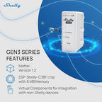Shelly 3EM-63W Gen3 | Wi-Fi Operated Smart 3-Phase Energy Meter | Home Automation | Compatible with Alexa & Google Home | iOS Android App | No Hub Required | Data Logging (3EM-63T Gen3)