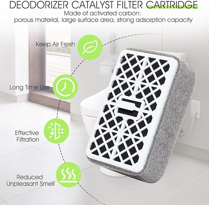 Deodorizer Filter Cartridge Catalyst for Toto Washlet THU6474-01/THU6474#01 THU6072 S550E C5 C2 SW3074 SW3054T40 SW3056T40,Bathroom Toilet Air Filter Carbon Deodorizing Cartridge Parts