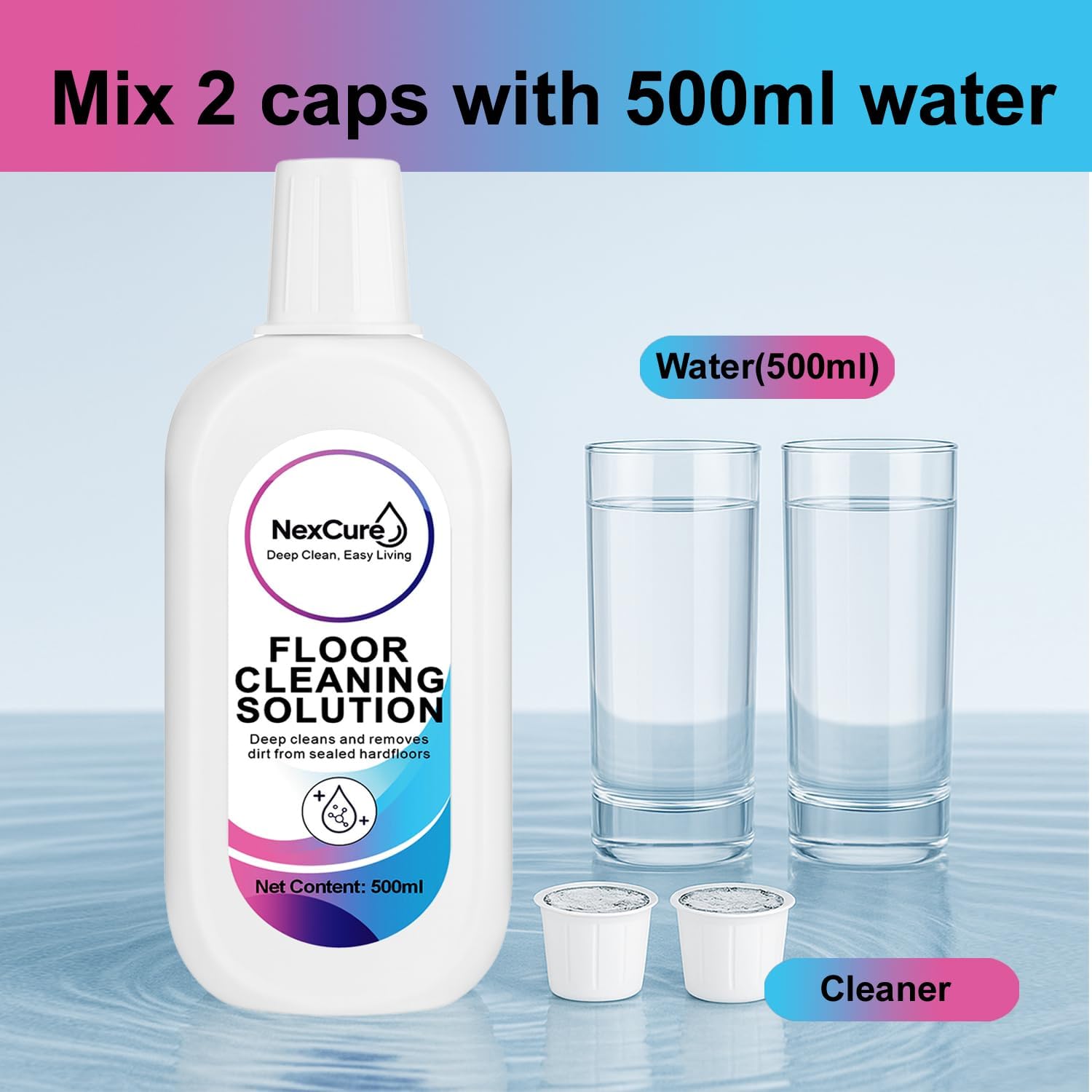 4 Pack Floor Cleaning Solution – Compatible with Tineco iFloor & Floor One Wet Dry Vacuums, Multi-Surface Hard Floor Cleaner Liquid, Residue-Free Eco Friendly Pet Safe Refill