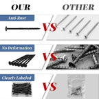 Lag Screws 4 Inch, 50PCS Heavy Duty Construction Screw, Structural Wood Screw #14 x 4, Rust Resistant, Washer Head, Black Coated Exterior Wood/Lag Screws Hex Socket