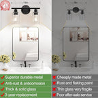 2-Light Bathroom Light Fixtures, Black Modern Vanity Lights with Clear Glass Shade, Bathroom Wall Lamp for Mirror Kitchen Living Room Hallway Cabinet Porch