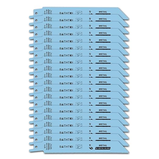 20 Pack 6 Inch 18 Tpi Reciprocating Saw Blades with 8% Cobalt for Longer Life and Faster Cutting Speed, Bi-Metal Sawzall Blades for Sheet Metal, Pipes, PVC Plastic, Profiles Cutting