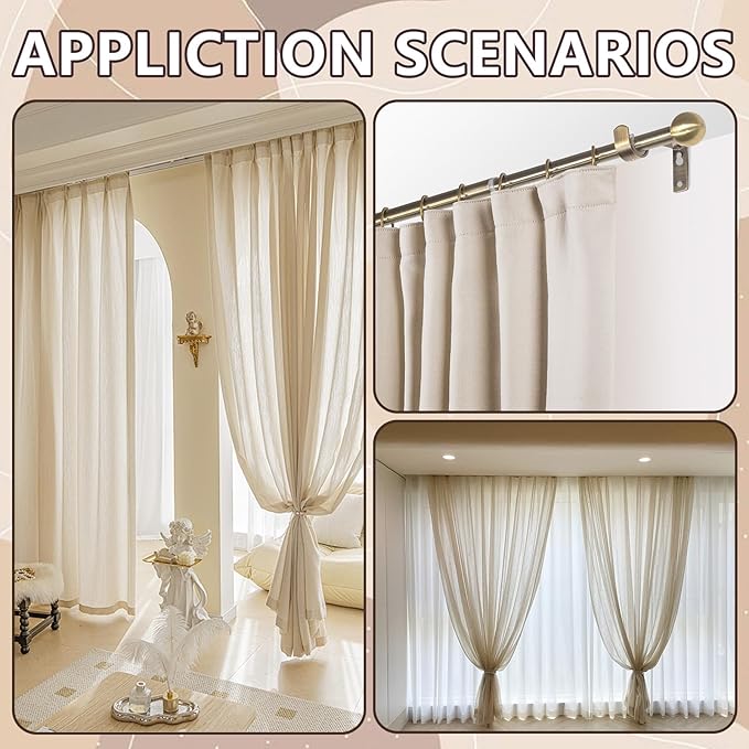 60 pcs Curtain Pleat Hooks, W Shape Pinch Pleat Hooks Clips, Stainless Curtain Drapery Hooks Pins