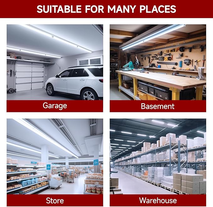 Kihung T8 Led Bulbs 4 Foot Type A+B Tube Light, 24W, 3120LM, 6000K Led Tube Lights 4ft, Plug and Play or Ballast Bypass, T8, T10, T12 Led Replacement for Fluorescent Tubes 4 Pack