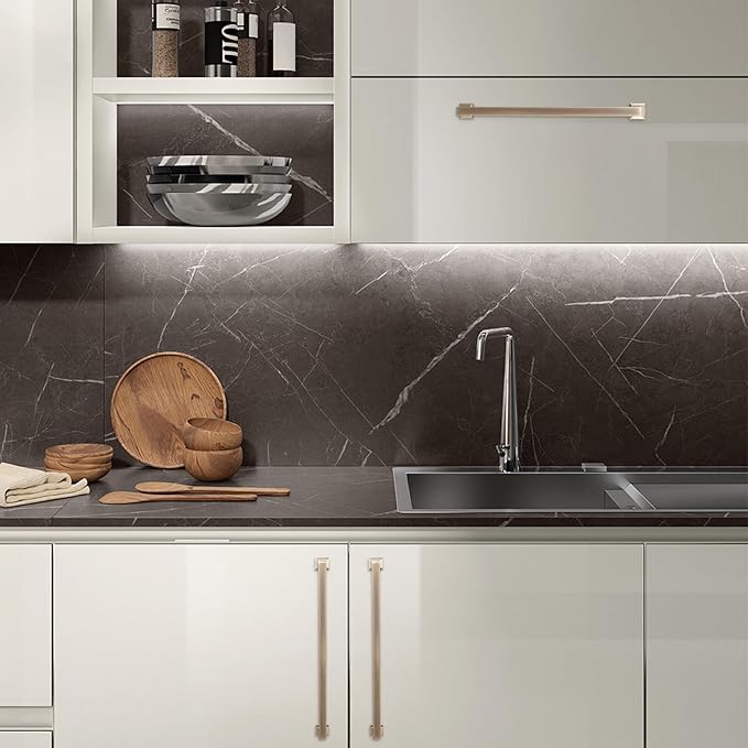 COTYKILEY 6 Pack 10 Inch(256mm) Champagne Bronze Cabinet Handles Champagne Kitchen Cabinet Pulls Cabinet Door Handles Kitchen Cabinet Hardware Cupboard Drawer Pulls Dresser Handles