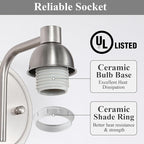 Brushed Nickel Milk Glass Wall Sconces, 1 Pack Hardwired Indoor Wall Light Fixtures for Living Room, Hallway, Bedroom, Ceramic E26 Sockets (Bulbs Not Included)