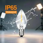 C7 LED Replacement Bulbs, Clear Christmas & Halloween Light Bulbs for Outdoor String Lights, Patio Xmas Tree Wedding Holiday Party Decor, E12 Candelabra Base, 2700K Warm White, 12 Pack