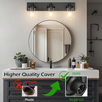 Aipsun Black Vanity Light for Bathroom 3 Light Farmhouse Bathroom Lights Fixtures Over Mirror with Clear Glass Shade(Exclude Bulb)