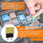 Auto Reset Circuit Breaker Fuse E37 Low Profile ATC/ATO 14V DC 5A 10A 15A 20A 25A 30A Type 1 car Mini Fuses Circuit Breakers（6 pcs Mixed）