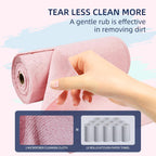 Microfiber Cleaning Cloth Roll - 50 Pack, Tear Away Microfiber Towels, 12" x 12", Reusable, Washable, Streak Free, Ultra Absorbent Dish Rags for Car, Home, Garage or Shop (Pink)