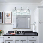 Modern Bathroom Vanity Light, 3-Light Chrome Wall Sconce with Crystal Accents, Over Mirror Bathroom Lighting Fixture, 23.62" Long Dimmable Vanity Lamp for Makeup, Easy Installation