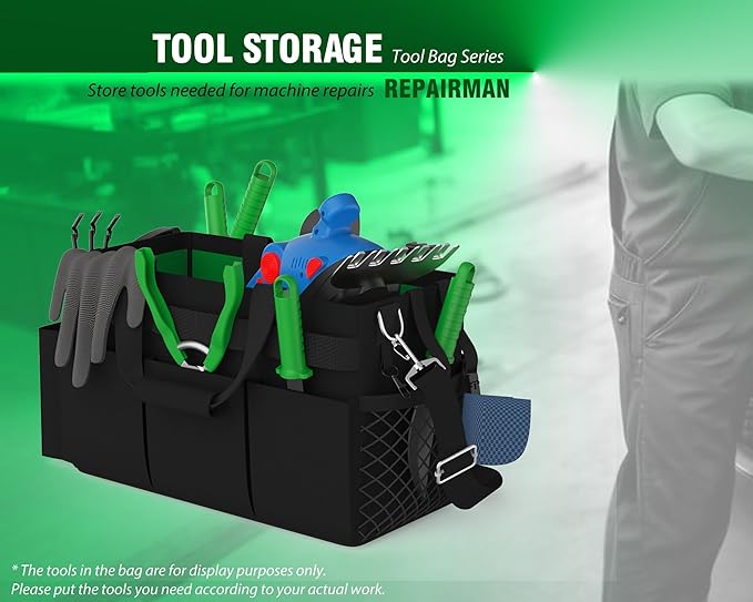 15 Inch Tool Bag, Utility Tool Tote Bag with Shoulder Strap for Organizing Electrician, Cleaning, Gardening Tools, Tool Storage Bag Convenient Storage and Access to Tools