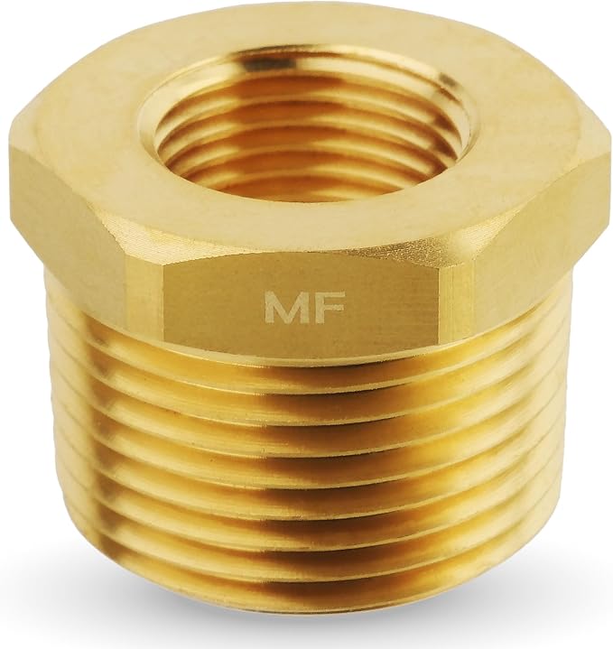 MAACFLOW brass 3/4" Male NPT to 3/8" Female NPT Adapter Reducer Hex Bushing (Thread OD1.02" - ID 0.58") (Pack of 1)