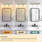 IZORRO Bathroom Vanity Light Fixture, 3-Light 22 Inch Brushed Nickel Bathroom Light Fixtures Over Mirror, with White Glass Shade, Modern Farmhouse Vanity Lights, Rustic Restroom Lighting Fixtures