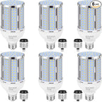 70W LED Corn Light Bulb(6 Pack),(700 Watt Equivalent) 3000K E26/E39 Medium/Large Mogul Base LED Cob Lamp Warm White 8,800LM for Outdoor Indoor Garage Warehouse Factory Workshop Street Backyard