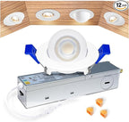 zouzai 2 Inch Adjustable Mini LED Gimbal Light, 5CCT Selectable, 360° Rotation & 90° Tilt for Precise Lighting, Accent or Ambient Illumination in Kitchen, Living Room, Cabinet (White, 1 Pack)