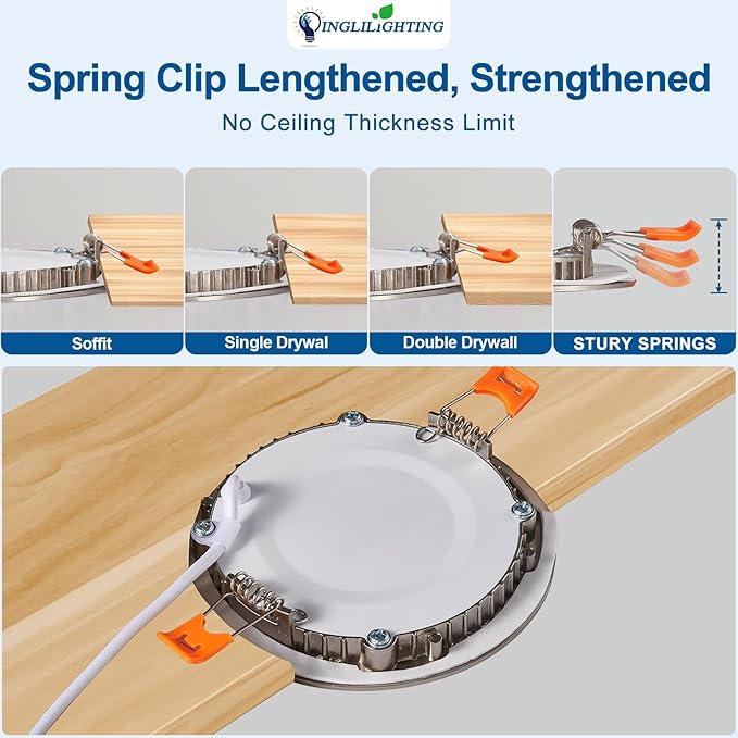 DLLT LED Recessed Ceiling Light: 24 Pack 6 Inch Brushed Nickel Recessed Lighting