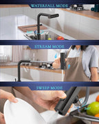 APPASO Touchless Kitchen Faucet with Pull Down Sprayer Oil Rubbed Bronze, Waterfall Touchless Motion Sensor Hands-Free, Single Handle SUS304 Stainless Steel Smart Faucet for Sink