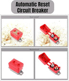 4 Pieces DC 12V - 24V Automatic Reset Circuit Breaker Circuit Breaker with Cover Stud Bolt for Automotive and More (25 Amp)