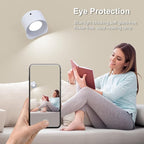 Koopala 3PACK Rechargeable LED Wall Sconce, Cordless Battery with Remote, Powered Wall Sconce, 3 Brightness Levels, 360° Swivel Magnetic Shade for Bedrooms, Hallways, Den and Reading Spaces（White）