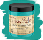 Dixie Belle Paint Company Chalk Finish Furniture Paint - Mermaid Tail (8oz) - Matte Aqua Green Chic Chalk Mineral DIY Furniture Paint