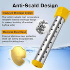 Portable Water Heaters, 1500W Immersion Water Heater Electric with Digital LCD Thermometer, Bucket Heater with 304 SS Guard Fast Heating in Minutes Suitable for Bucket Bathtubs and Basin