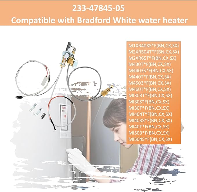 Long Term 233-47845-05 Natural Gas Water Heater Pilot Assembely Compatible with Bradford White Water Heater,Replace for 415-47845-05, 233-47845-02A, 233-47845-03 Pilot Assembly