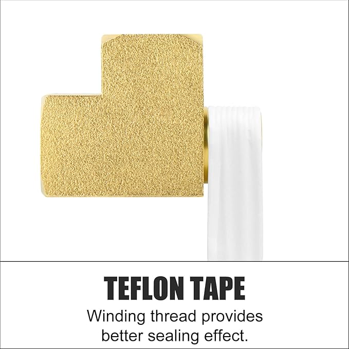 GASHER 1 Pcs Brass Tee Fitting, 1/4" FNPT x 1/4" FNPTx 1/4" MNPT Pipe Fittings