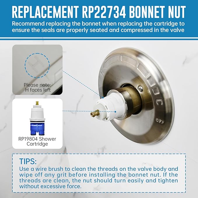 RP19804 Shower Cartridge Compatible with Delta Faucet 1300/1400 Series, Shower Faucet Parts Replacement Pressure Balance Cartridge for Delta Select Monitor Valves(1993-2007)