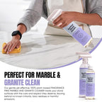 Better Than Clean™ Marble & Granite Cleaner Starter Pack – Natural Stone Cleaner for Granite, Marble, Quartz, – Plant-Based, Fragrance Free, Non-Toxic – 8oz Concentrate + 16oz Empty Refillable Bottle
