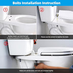 Hibbent 2 PCS Universal Toilet Seat Bolts Kit, Heavy Duty Solid Brass Toilet Bolts with Extra Long Stainless Steel Downlock Nuts Rubber Washers Gaskets, Easy to Install - Bathroom Toilet Repair Screw