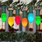 C7 Multicolor Christmas Light Bulbs, 25 Pack C7 Multicolor Ceramic Replacement Bulbs Vintage Incandescent Light Bulb for Christmas String Lights, E12 Candelabra Base- 5 Watts