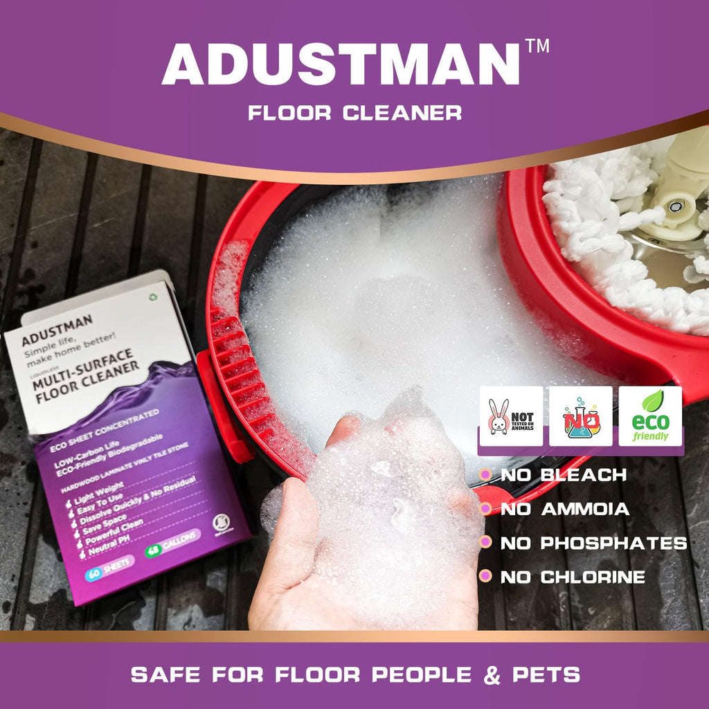 Eco Friendly Floor Cleaner Concentrated Biodegradable Cruelty-Free Hard-Surface Hardwood Laminate Vinyl LVT LVP Marble,Plastic Free Light-weight Refill Lavender 60 Sheets Perfect for Mop Buckets