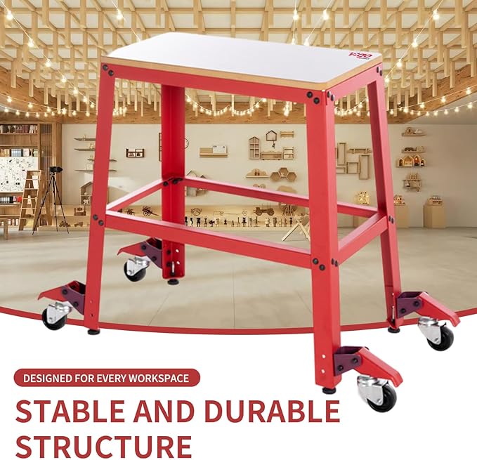 Universal Planer Stand with Wheels｜Heavy-Duty 700 lbs Tool Stand for Drill Press, Table Saw, Thickness Planer, Miter Saw｜Smooth Locking Pedal, MDF Top, Durable Metal Frame for Woodworking & Garage