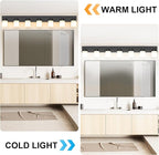 IZORRO Bathroom Vanity Light Fixture, 7-Light 51 Inch Matte Black Bathroom Light Fixtures Over Mirror, with White Glass Shade, Modern Farmhouse Vanity Lights, Rustic Restroom Lighting Fixtures