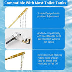 2PCS Toilet Handle Replacement Kit, Front Universal Toilet Bowl Replacement Kit, Chrome Toilet Tank Trip Lever with Stainless Steel Rod