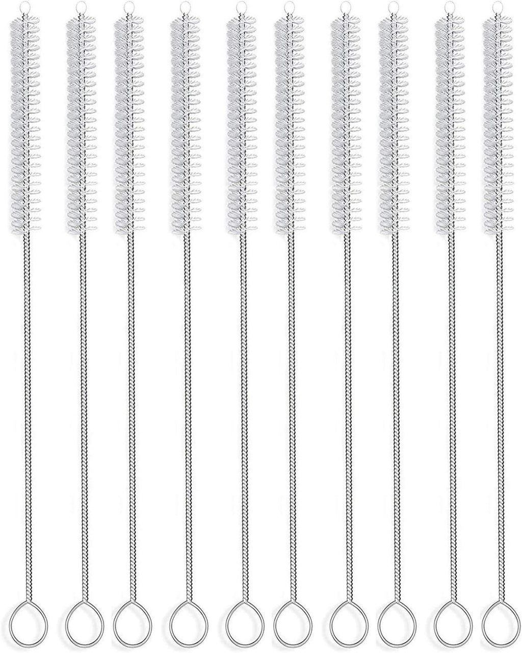 Long Straw Brush, Nylon Pipe Tube Cleaner 10-ihch X 2/5-inch Set of 10