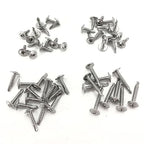 QSJ 158PCS #8 Sheet Metal Screws Set 410 Stainless Steel Truss Head Fast Self Tapping Screws with Screwdriver Bit Silver