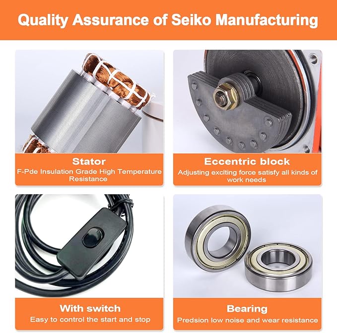 Vibration Motor 30W Concrete Vibrator AC Single Phase 110V 30W-100W 3600Rpm Industrial Vibrating Tool For Sand Shaker Table With US Power Plug